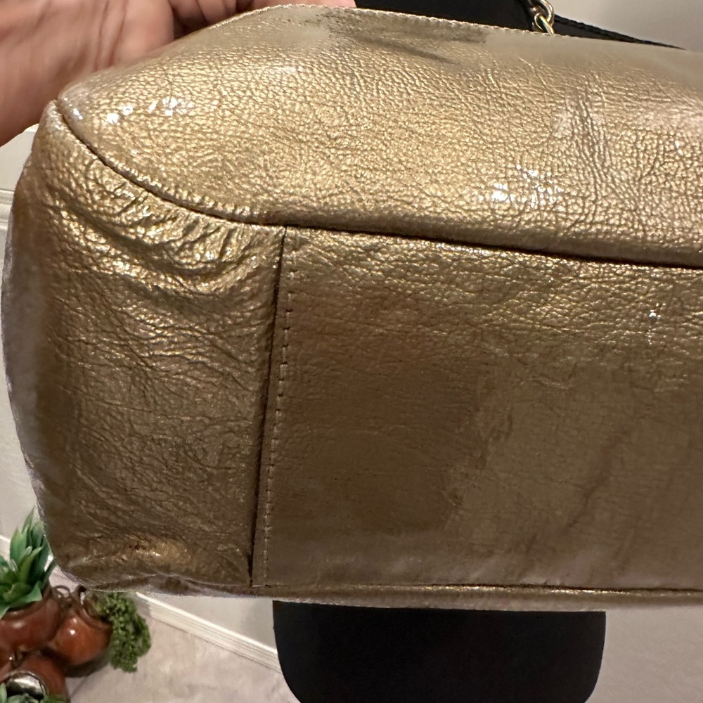 Coach Madison Tribeca Metallic Gold Leather Tote with Chain-Link Straps - Picture 13 of 16